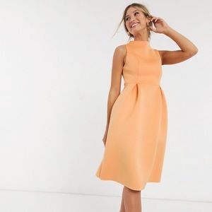 ASOS high neck sleeveless dress w/ lace up back